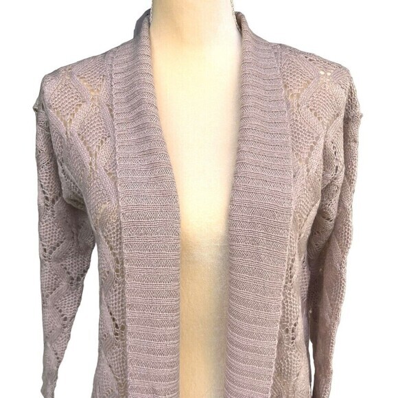 rue 21 Women's Cardigan Sweater XS Beige Open Front Two Pockets 100% Acrylic - Picture 10 of 13